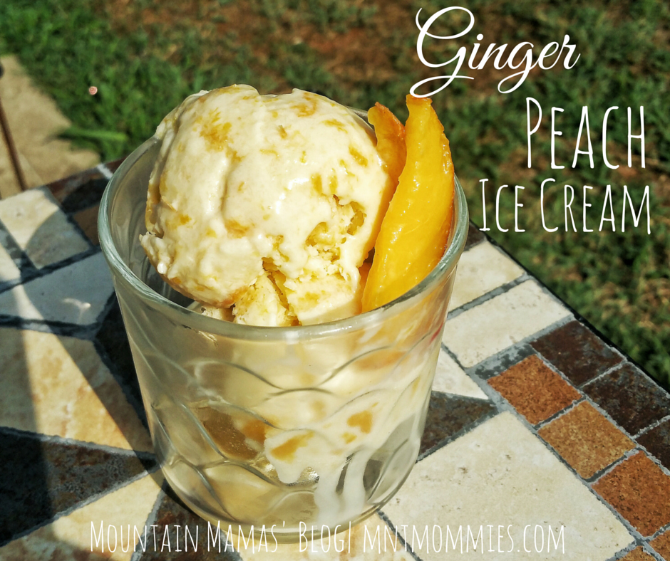 Summer Ginger Peach Ice Cream Recipe | Mountain Mamas' Blog | mntmommies.com